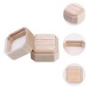 Unique Bargains Portable Double Slots Velvet Jewelry Ring Box for Proposal Engagement Wedding - 2 of 4