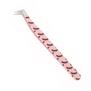 Unique Bargains Unique Bargains Women's Simple Lash Tweezers Pink 1 Pc - 1 of 3