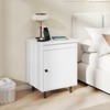 Tangkula 2PCS Nightstand Mid Century Modern End Table w/Door Heavy-Duty Metal Legs - 4 of 4