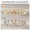 TOBILI Modern 36"Gold Round Chandelier Light Fixture,K9 Crystal Chandeliers for Dining Room,Living Room Chandeliers Over Table,Includes 36XG4 Bulbs - 3 of 4