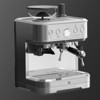 Silver-plated bean-to-cup espresso machine with stainless steel construction, featuring a milk carafe, suitable for espresso and lattes. - 2 of 4