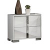 Vynxaria Modern Bedside Nightstand - Chrome Legs, Vertical Chrome Handles, UV Finish, Contemporary Style - 2 of 4