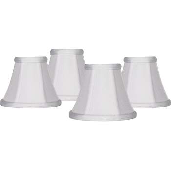 Imperial Shade Set of 4 Empire Chandelier Lamp Shades White Small 3" Top x 6" Bottom x 5" High Candelabra Clip-On Fitting