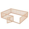 NicBex Twin/Full/Queen Size Kids Montessori Bed with Door,Floor Bed with Fence,Toddler bed for Bedroom Playroom,Walnut/White/Gray/Brown - 4 of 4