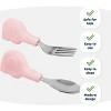 Tiny Twinkle Toddler Utensils, Spoon and Fork Set, BPA-Free Kids Silverware With Silicone Handle for 12 Months & Up - 3 of 4