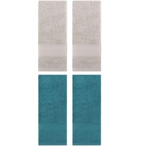 REGALWOVEN 4 Pcs Solid Textured Cotton Soft Absorbent Decorative Hand Towel - 1 of 4