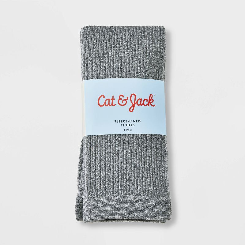 Girls&#39; Fleece Ribbed Footless Tights - Cat &#38; Jack&#8482, 3 of 5