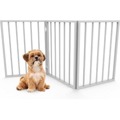 PETMAKER Pet Gate ¨C Dog Gate for Doorways, Stairs or House¨C Freestanding, Folding, Accordion Style, Wooden Indoor Dog Fence (24-Inch, White)
