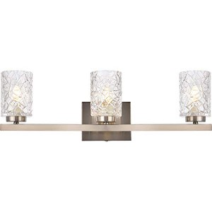 Elegant Lighting Cassie 3 lights bath sconce in satin nickel with clear shade - 1 of 4