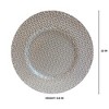 Essential Decor & Beyond 13" Silver Glass Charger with Flowery Modern Design Set of 4 - 3 of 4