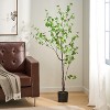 COWLOWN 59.1-in Large Artificial Disc Leaf Tree, Tall Fake Tree with Lifelike Leaves for Living Room, Office or Lobby - 2 of 4