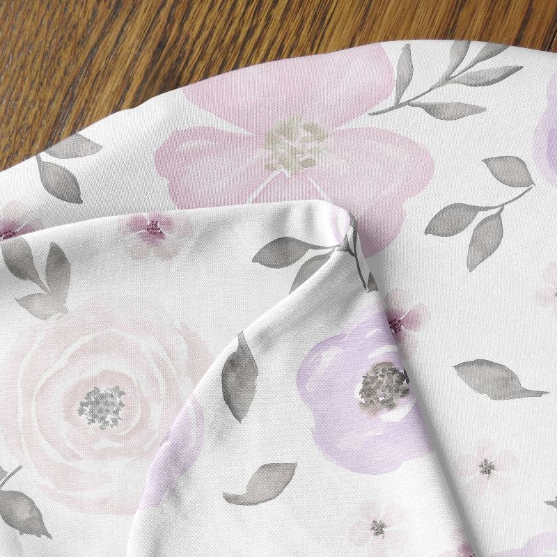 Sweet Jojo Designs Girl Support Nursing Pillow Cover (Pillow Not Included) Watercolor Floral Purple Grey and Pink, 5 of 6