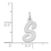 Black Bow Jewelry 14k White Gold, Madison Collection, Medium Script Initial Pendant A-W - 2 of 3