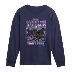 Boys' - How To Train Your Dragon - Toothless Collage Long Sleeve Graphic T-Shirt - 1 of 3
