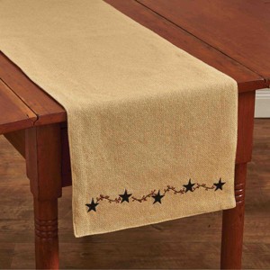 Park Designs Burlap Star Table Runner 36"L - 1 of 3