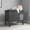 SEVOBAL Pet Crates and Houses Weatherproof Outdoor Shelter, PP Material with Door, Cozy Raised for Cats, Small Animals, Black, 31.02"*19.09"*26.73" - 4 of 4