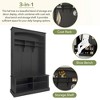 Chic Crate-47.2in Wide Hall Tree – Multi-Functional Bench +3 Hooks | Rect. Shelf Coat Rack | Hallway Storage | Black - 3 of 4