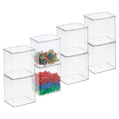 mDesign Plastic Playroom/Gaming Storage Organizer Box, Hinge Lid
