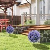 HOMCOM 2 Pack 1.3ft Artificial Eucalyptus Topiary Ball with Ground Stake,  Indoor Outdoor Faux Greenery, Faux Plants for Garden, Porch - 3 of 4