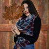 Design Imports Plaid Blanket Scarf - Mulberry - 3 of 3