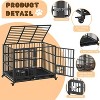Heavy Duty Dog Crate - Steel Escape-Proof Kennel with Divider & Wheels, Double Door Pet Cage for Large/Medium Dogs - 3 of 4