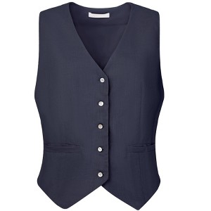 INSPIRE CHIC Women's Linen Sleeveless Button Down V Neck Waistcoat Vest - 1 of 4
