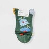 Women's Posies 3pk Mid Crew Socks - A New Day™ Green/Heather Gray/Yellow 4-10 - 2 of 3