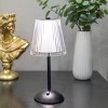 National Brand Portable and Rechargeable LED Touch Lamp with Pleated Acrylic Shade and Black Metal Base: USB Powered, Integrated Bulb - 3 of 3
