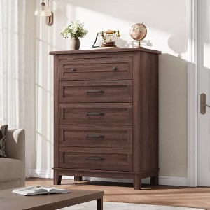 5 Dresser for Bedroom, 41.3" Tall Vertical Drawer Dresser with Storage Freestanding, Wooden Closet Storage Chest for Living Room, Bedroom, Entryway - 1 of 4