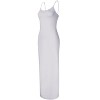 Women Sleeveless Spaghetti Strap Cami Maxi Slip Dress Long-White 2XL - 2 of 3