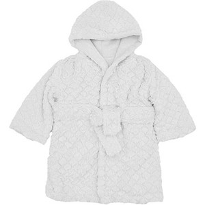 EVERYDAY KIDS Grey Baby Fleece Robe with Hood Cozy Hooded Bathrobe for Ages 0-9 Months Soft, Warm, Lightweight Infant Sleepwear, Loungewear - 1 of 4