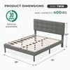 HYLEORY King Bed Frame, Upholstered Platform Bed Frame with Headboard for Kids Teens Adults, No Box Spring Needed - 4 of 4