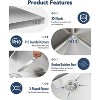 Stainless Steel Sink, Undermount Kitchen Sink Workstation with Pull-Down Faucet, Accessories, Modern Top Mount Workstation Sink - 3 of 4