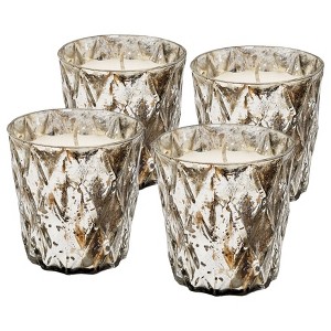 Gulches Flame Candles: 4x6" Unscented White & Ivory, 3.5" Scented with Holders, 2.8" Earl Grey in Glass - 1 of 4