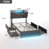 Bed Frame with Storage Headboard, 4 Drawers, Charging Station and Led Lights - 2 of 4