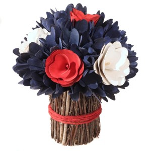 9" Artificial Red, White and Blue Floral Bundle in Branch Twig Base - National Tree Company - 1 of 3