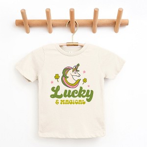 The Juniper Shop Lucky Magical Unicorn Toddler Short Sleeve Tee - 1 of 2