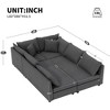Modular 6-Seat Chenille Sectional Sofa Bed with Pillows, Free Combination Couch Set - 3 of 4