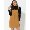 INSPIRE CHIC Women's Adjustable Straps Button Down Pinafore Corduroy Overall Dress - 2 of 4