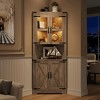 67" Tall Corner Storage Cabinet, Farmhouse Corner Hutch Display Cabinet with Glass Doors, Wooden Storage Organizer - 4 of 4