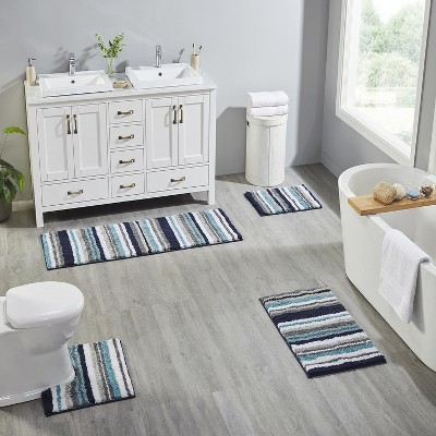 Griffie Collection 100% Polyester Tufted 4 Piece Bath Rug Set - Better Trends
