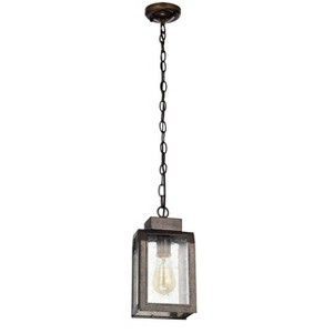 Chloe Lighting Milton Industrial-Style 1 Light Antique Gold Mini Pendant 12" Wide - 1 of 4