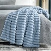 Cozy Bliss Faux Fur Plush Decorative Blanket, Cozy Warm Striped Throw - 3 of 4