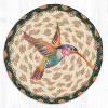 Earth Rugs Round Hummingbird Coaster – 7" Braided Jute Mat with Ruby Throated Design in Nature-Inspired Pastel Tones - 2 of 3
