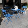 SEVOBAL 3-Piece Set Folding Bistro Table and Chairs Weather Resistant Conversation for Bistro Balcony Porch Yard Garden Indoor, Blue, 38.3"*24"*6.7" - 4 of 4