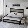 Bed Frame with Headboard, Platform Bed Frame with 4 Storage Drawers and Charge Station, Solid Metal Slats Support, Noise Free - 3 of 4