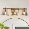 LNC Afmean 23.6-in Polished Gold Bathroom Vanity Light with Smoked-Gray Class, Modern, 3-Light - 4 of 4