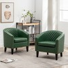 KINWELL Set of 2 PU Faux Leather Club Armchair with Nailheads - 4 of 4