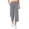 Wide Leg Capri Pants for Women Pull On Elastic Waist Casual Loose fit Yoga Work Cropped Pants with Pockets - 2 of 4