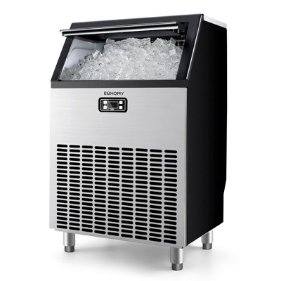 Simzlife 200 lbs/Day Commercial Ice Maker with 65lbs Ice Storage Capacity, Stainless Steel, Silver